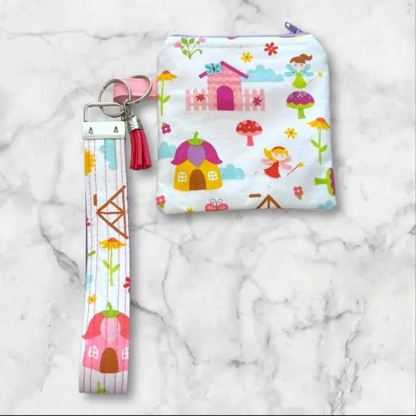 Whimsical Fairy Tale Wristlet Key Fob  Wallet - Image 2