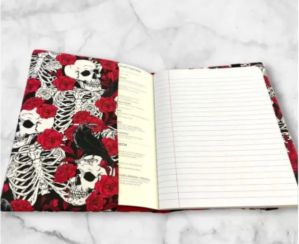 Gothic Skulls and Roses Notebook Cover - Image 3