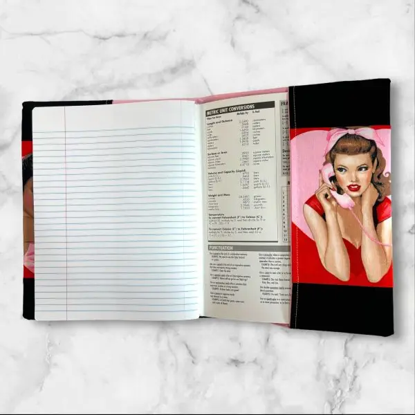 Stylish Retro Pin-Up Girl Composition Notebook Cover - Image 4