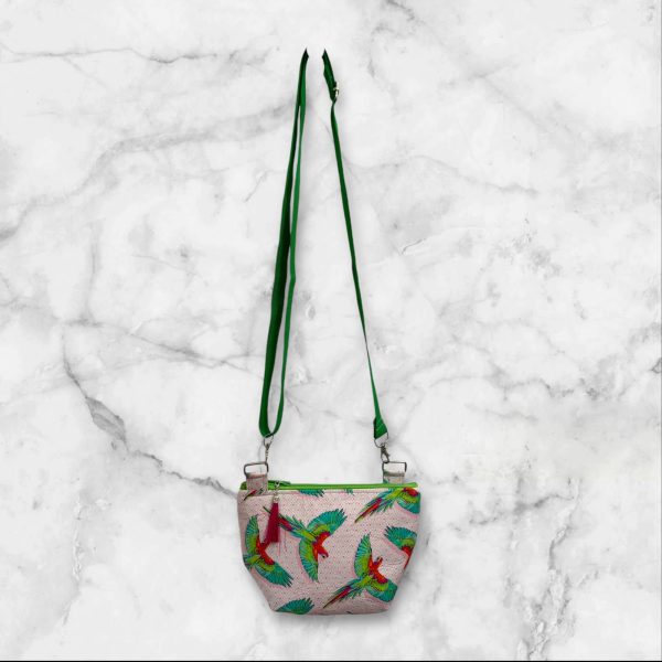 Dragonfruit Macaw Ya Later - Tula Pink Round Bottom Crossbody Purse - Image 2