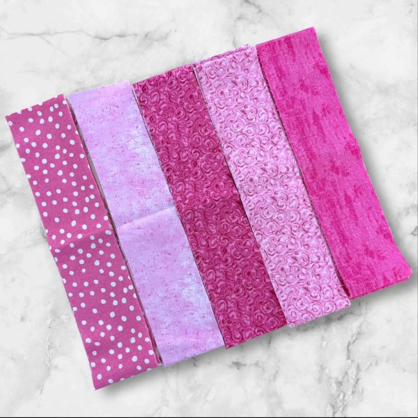 2.5" Pink Fabric Strips - Perfect for Quilting and Craft Projects - Image 4